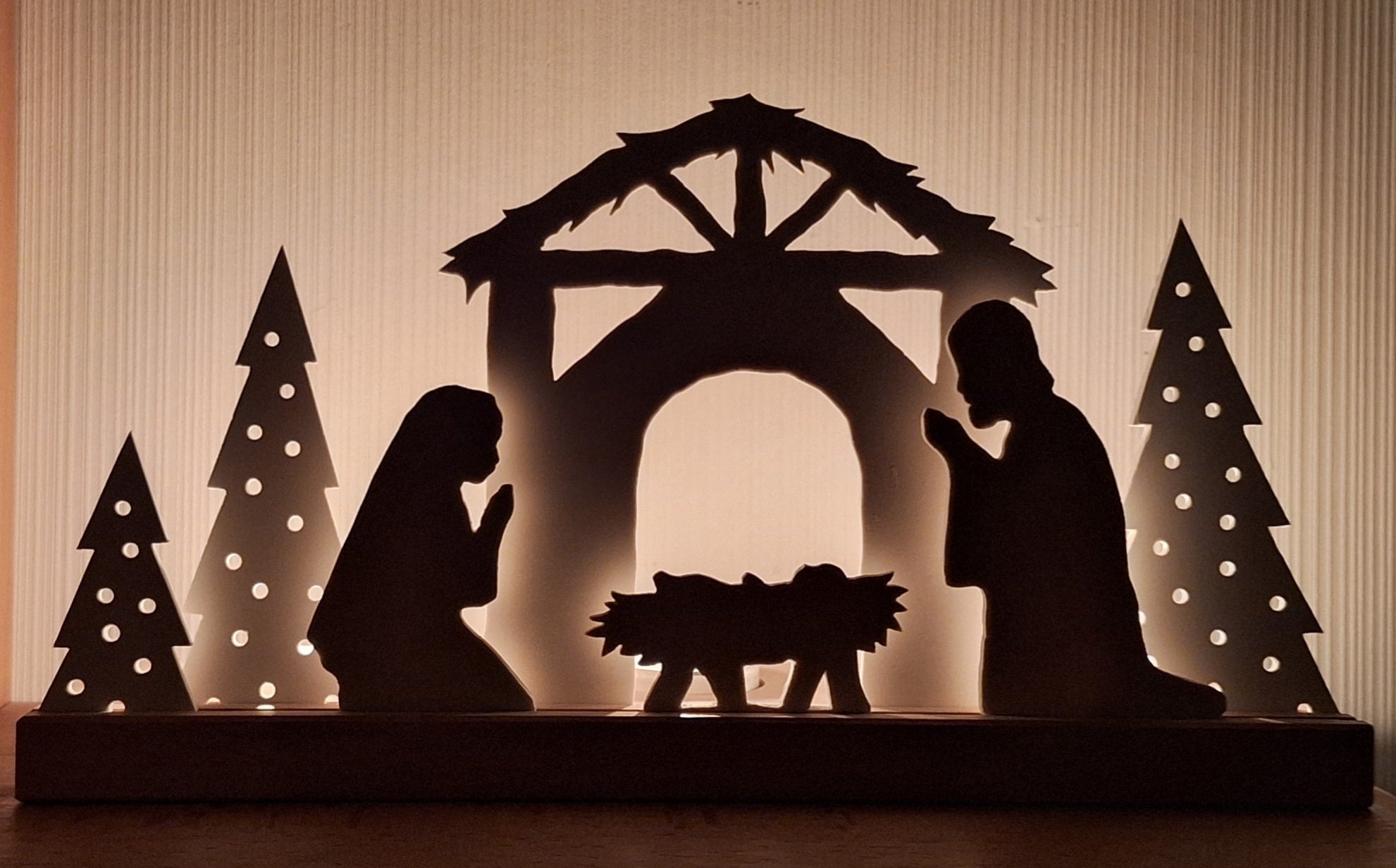 Krippe, heilige Familie, Weihnachtskrippe, Weihnachtsdekoration, Weihnachtsgeschenk, Lichterdorf, Lichthaus, Lichthäuser,Geschenk