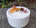 white Winter Orange wax melter, melting light, outdoor candle, table decoration, table decor, poured ceramic, table fire