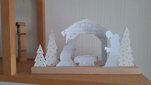 Krippe, heilige Familie, Weihnachtskrippe, Weihnachtsdekoration, Weihnachtsgeschenk, Lichterdorf, Lichthaus, Lichthäuser,Geschenk