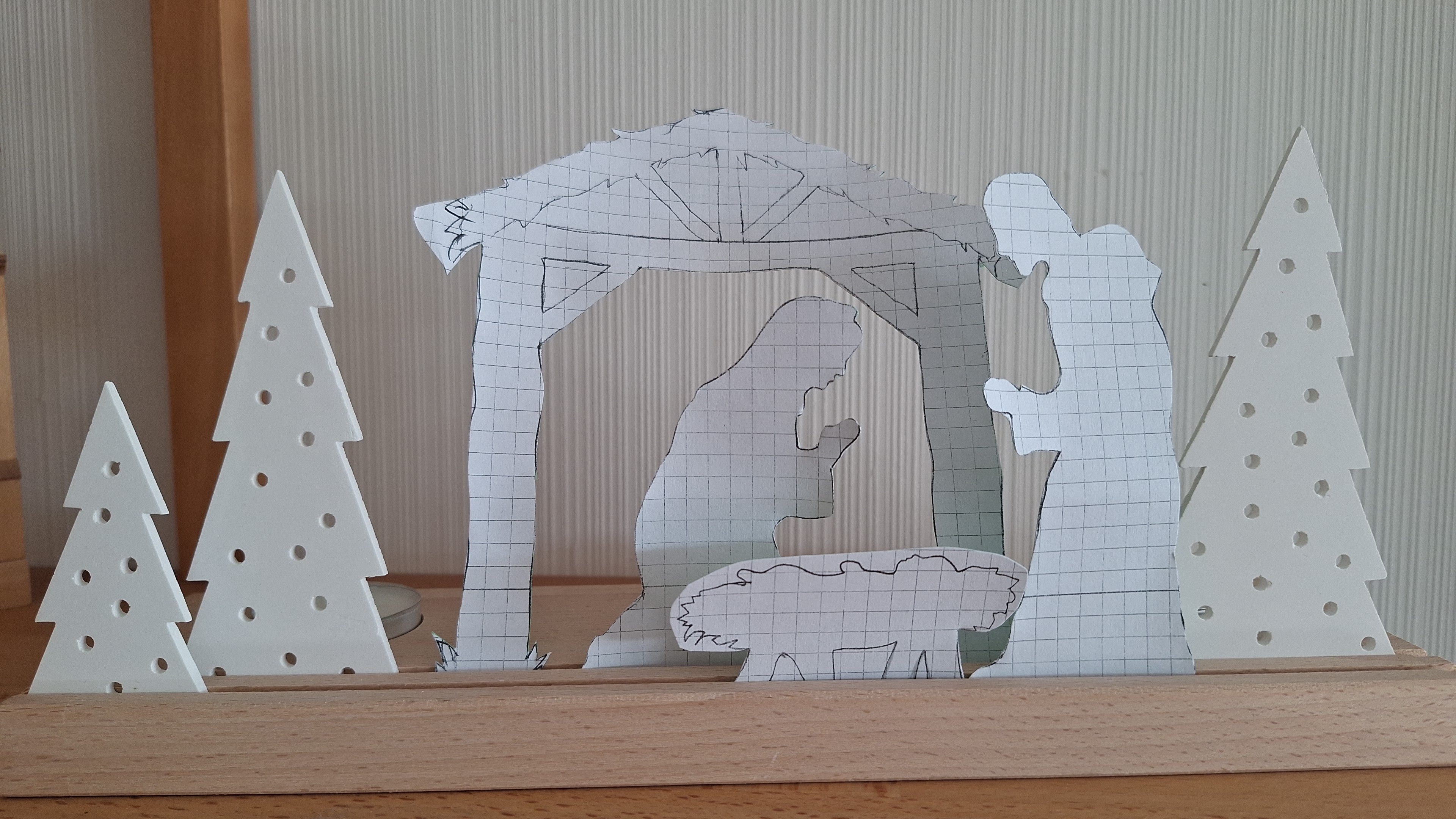 Krippe, heilige Familie, Weihnachtskrippe, Weihnachtsdekoration, Weihnachtsgeschenk, Lichterdorf, Lichthaus, Lichthäuser,Geschenk