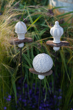Decorative Finial, Concrete Spike, Garden Decoration, Decoration for the Garden WITH Wooden Piece and Small Sphere