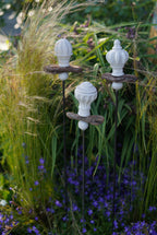 Decorative Finial, Concrete Spike, Garden Decoration, Decoration for the Garden WITH Wooden Piece and Small Sphere